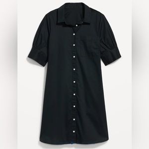 Old Navy Short Sleeve Shirt Dress in black, size M